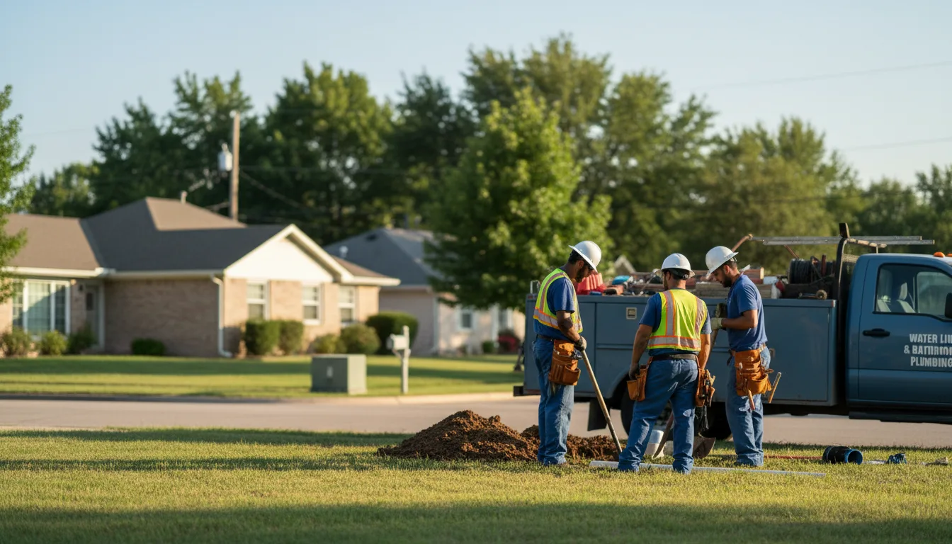 Residential water line and bathroom plumbing service in Latham, OH